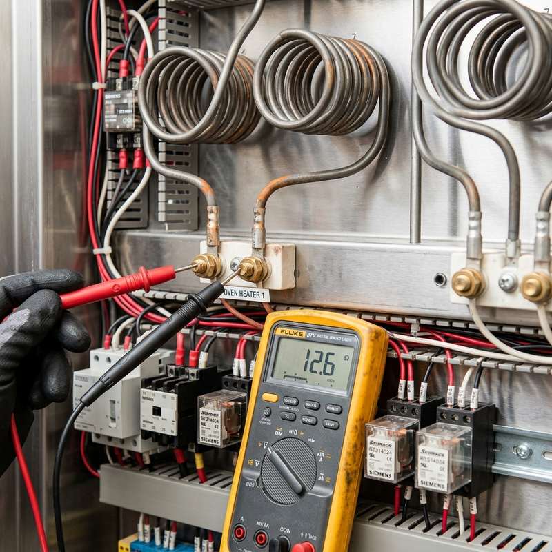 Kiểm tra thanh nhiệt điện trở và rơ le điều khiển nhiệt độ lò nướng bánh mì bằng đồng hồ VOM